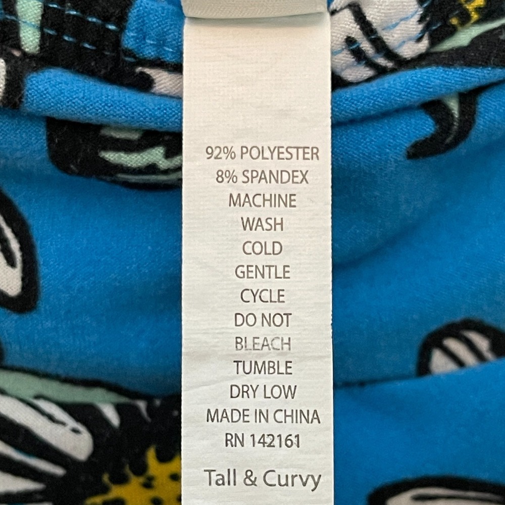 Lularoe Women Colorful Floral Artsy Stretch High Rise Tall Curvy Crop Legging OS - Picture 8 of 8
